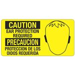 Caution Ear Protection Required - Bilingual - 4 x 8 Decal