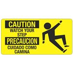 Caution Watch Your Step - Bilingual - 4 x 8 Decal