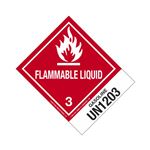 Hazmat Shipping Label/Description - Class 3 UN1203 Gasoline