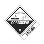 Hazmat Shipping Label/Description - Class 8 UN3265 Corrosive Liquid, Acidic, Organic
