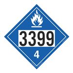 UN#3399 Dangerous When Wet Numbered Placard