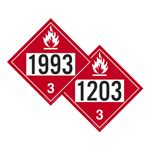 Placard Two-Sided Flammable Liq. NOS/Gasoline